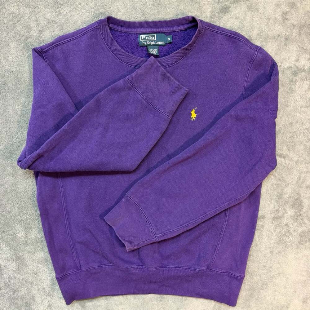 Polo Ralph Lauren Crewneck Sweatshirt Size small Purple Yellow Logo